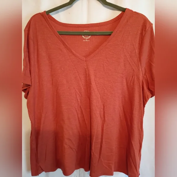 Maurices 24/7 Women's V-Neck Top in Burnt Orange/Rust Size 2x - Picture 5 of 8